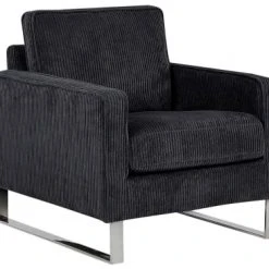 Beliani Fauteuils Fauteuil En Velours Côtelé Noir