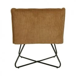 Pomax Fauteuils Fauteuil En Velours Côtelé Pieds Métal Camel -Fauteuils Shop fauteuil en velours cotele pieds metal camel 3