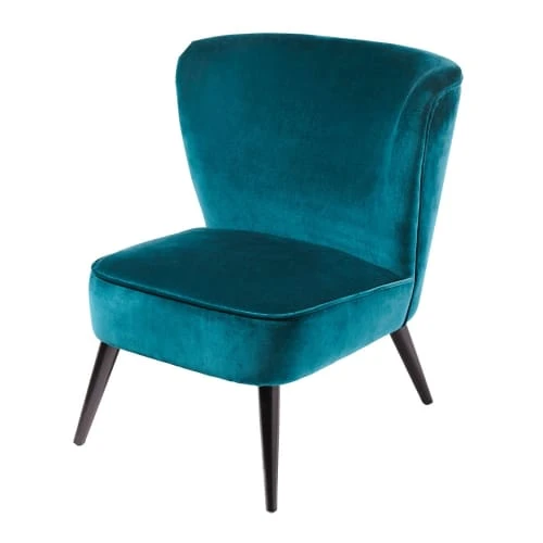 Fauteuil en velours de coton bleu pétrole Maisons Du Monde Fauteuils Fauteuil En Velours De Coton Bleu Pétrole -Fauteuils Shop fauteuil en velours de coton bleu petrole 1000 7 38 174903 1