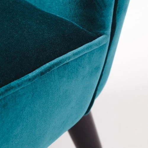Fauteuil en velours de coton bleu pétrole Maisons Du Monde Fauteuils Fauteuil En Velours De Coton Bleu Pétrole -Fauteuils Shop fauteuil en velours de coton bleu petrole 1000 7 38 174903 4