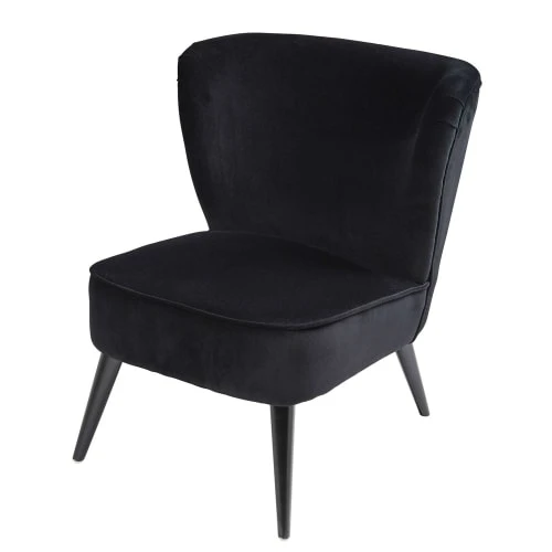 Fauteuil en velours de coton noir Maisons Du Monde Fauteuils Fauteuil En Velours De Coton Noir -Fauteuils Shop fauteuil en velours de coton noir 1000 2 12 165939 1