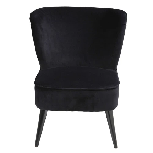 Fauteuil en velours de coton noir Maisons Du Monde Fauteuils Fauteuil En Velours De Coton Noir -Fauteuils Shop fauteuil en velours de coton noir 1000 2 12 165939 2