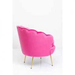 Kare Design Fauteuils Fauteuil En Velours Fuchsia Et Acier Doré -Fauteuils Shop fauteuil en velours fuchsia et acier dore 3