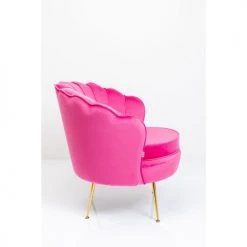 Kare Design Fauteuils Fauteuil En Velours Fuchsia Et Acier Doré -Fauteuils Shop fauteuil en velours fuchsia et acier dore 4