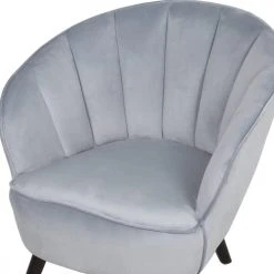 Beliani Fauteuils Fauteuil En Velours Gris Clair -Fauteuils Shop fauteuil en velours gris clair 5
