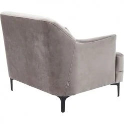 Kare Design Fauteuils Fauteuil En Velours Gris Et Acier -Fauteuils Shop fauteuil en velours gris et acier 2
