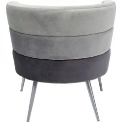 Kare Design Fauteuils Fauteuil En Velours Gris Et Acier Chromé -Fauteuils Shop fauteuil en velours gris et acier chrome 2