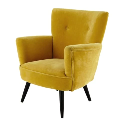 Fauteuil en velours jaune Maisons Du Monde Fauteuils Fauteuil En Velours Jaune -Fauteuils Shop fauteuil en velours jaune 1000 15 0 156415 1