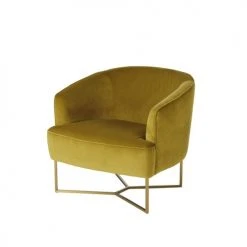 Maisons Du Monde Fauteuils Fauteuil En Velours Jaune Moutarde