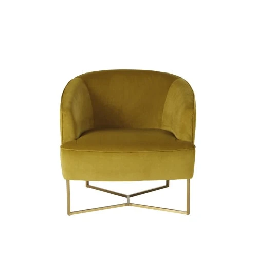 Fauteuil en velours jaune moutarde Maisons Du Monde Fauteuils Fauteuil En Velours Jaune Moutarde -Fauteuils Shop fauteuil en velours jaune moutarde 1000 3 33 209953 2