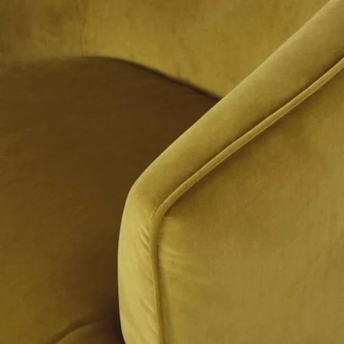 Fauteuil en velours jaune moutarde Maisons Du Monde Fauteuils Fauteuil En Velours Jaune Moutarde -Fauteuils Shop fauteuil en velours jaune moutarde 1000 3 33 209953 4