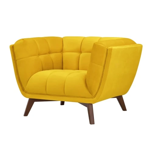 Fauteuil en velours jaune pieds Rendez Vous Déco Fauteuils Fauteuil En Velours Jaune Pieds -Fauteuils Shop fauteuil en velours jaune pieds 1