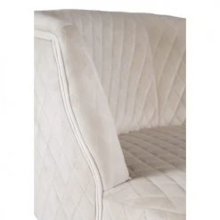 Now’s Home Fauteuils Fauteuil En Velours Matelassé écru Pieds En Métal Noir -Fauteuils Shop fauteuil en velours matelasse ecru pieds en metal noir 5