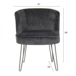 Pirouette Paris Fauteuils Fauteuil En Velours Matelassé Noir Pieds En Métal Noir -Fauteuils Shop fauteuil en velours matelasse noir pieds en metal noir 5