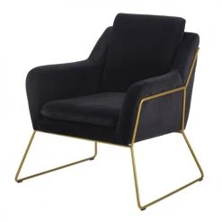 Maisons Du Monde Fauteuils Fauteuil En Velours Noir Et Coloris Laiton