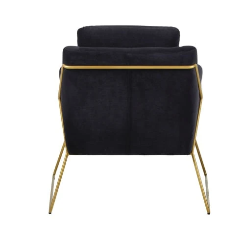 Fauteuil en velours noir et coloris laiton Maisons Du Monde Fauteuils Fauteuil En Velours Noir Et Coloris Laiton -Fauteuils Shop fauteuil en velours noir et coloris laiton 1000 3 36 210038 3
