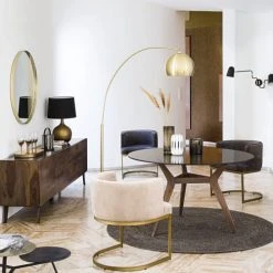 Maisons Du Monde Fauteuils Fauteuil En Velours Noir Et Métal Coloris Laiton -Fauteuils Shop fauteuil en velours noir et metal coloris laiton 1000 11 13 198945 5