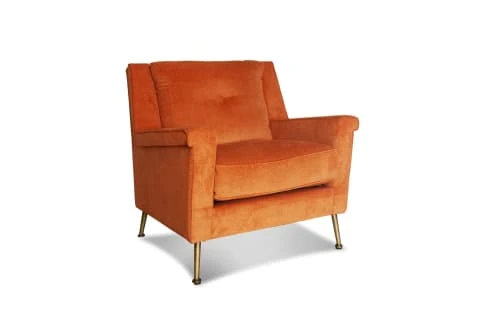Fauteuil en velours orange PIB Fauteuils Fauteuil En Velours Orange -Fauteuils Shop fauteuil en velours orange 4