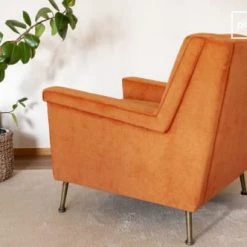 PIB Fauteuils Fauteuil En Velours Orange 5 PIB Fauteuils Fauteuil En Velours Orange -Fauteuils Shop fauteuil en velours orange 9