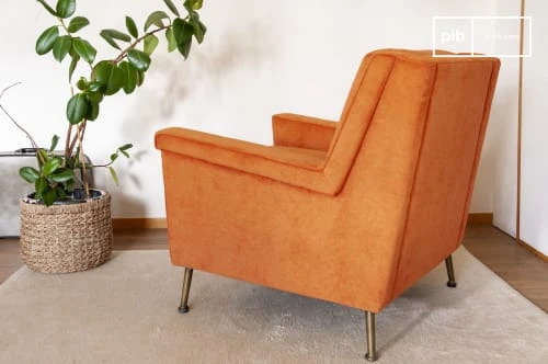 Fauteuil en velours orange PIB Fauteuils Fauteuil En Velours Orange -Fauteuils Shop fauteuil en velours orange 9