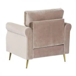 Beliani Fauteuils Fauteuil En Velours Taupe -Fauteuils Shop fauteuil en velours taupe 3