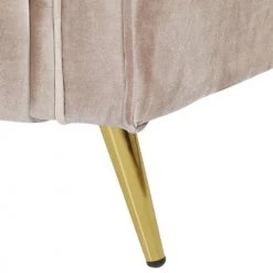 Beliani Fauteuils Fauteuil En Velours Taupe -Fauteuils Shop fauteuil en velours taupe 5