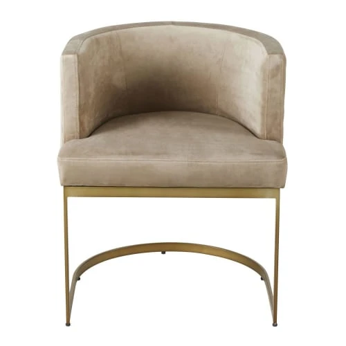 Fauteuil en velours taupe pieds en métal coloris laiton Maisons Du Monde Fauteuils Fauteuil En Velours Taupe Pieds En Métal Coloris Laiton -Fauteuils Shop fauteuil en velours taupe pieds en metal coloris laiton 1000 7 9 198941 2