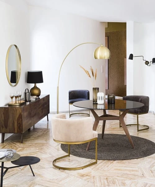 Fauteuil en velours taupe pieds en métal coloris laiton Maisons Du Monde Fauteuils Fauteuil En Velours Taupe Pieds En Métal Coloris Laiton -Fauteuils Shop fauteuil en velours taupe pieds en metal coloris laiton 1000 7 9 198941 5