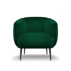 Micadoni Home Fauteuils Fauteuil En Velours Vert Bouteille