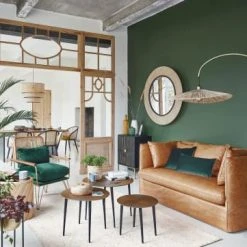 Maisons Du Monde Fauteuils Fauteuil En Velours Vert Cannage En Rotin -Fauteuils Shop fauteuil en velours vert cannage en rotin 1000 15 28 209948 5
