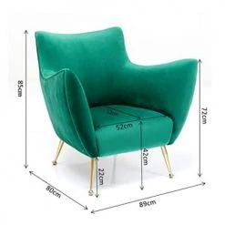Kare Design Fauteuils Fauteuil En Velours Vert Et Acier Doré -Fauteuils Shop fauteuil en velours vert et acier dore 2