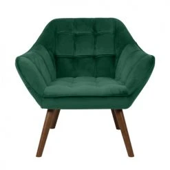 Rendez Vous Déco Fauteuils Fauteuil En Velours Vert Foncé Avec Accoudoirs