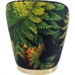 Kare Design Fauteuils Fauteuil En Velours Vert Imprimé Feuilles Et Acier Doré -Fauteuils Shop fauteuil en velours vert imprime feuilles et acier dore 2