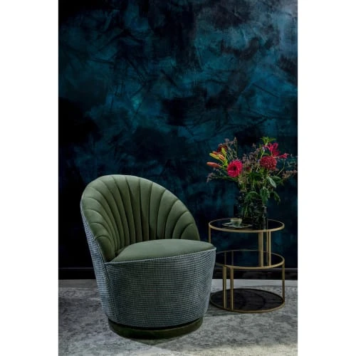 Fauteuil en velours vert kaki Dutchbone Fauteuils Fauteuil En Velours Vert Kaki -Fauteuils Shop fauteuil en velours vert kaki 1