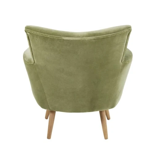 Fauteuil en velours vert kaki Maisons Du Monde Fauteuils Fauteuil En Velours Vert Kaki -Fauteuils Shop fauteuil en velours vert kaki 1000 10 7 186024 8