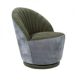 Dutchbone Fauteuils Fauteuil En Velours Vert Kaki