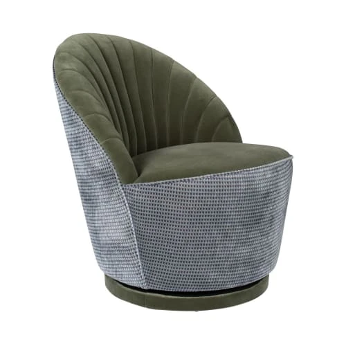 Fauteuil en velours vert kaki Dutchbone Fauteuils Fauteuil En Velours Vert Kaki -Fauteuils Shop fauteuil en velours vert kaki