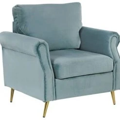 Beliani Fauteuils Fauteuil En Velours Vert Menthe