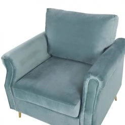 Beliani Fauteuils Fauteuil En Velours Vert Menthe -Fauteuils Shop fauteuil en velours vert menthe 4