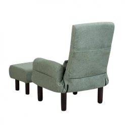 Beliani Fauteuils Fauteuil Et Repose-pieds En Tissu Vert -Fauteuils Shop fauteuil et repose pieds en tissu vert 3