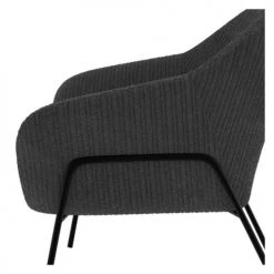Rendez Vous Déco Fauteuils Fauteuil Gris Foncé En Velours Cotelé -Fauteuils Shop fauteuil gris fonce en velours cotele 4