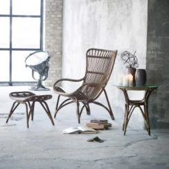 Sika Design Fauteuils Fauteuil Haut Dossier En Rotin Antique -Fauteuils Shop fauteuil haut dossier en rotin antique 3