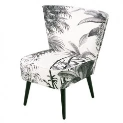 Maisons Du Monde Fauteuils Fauteuil Imprimé Jungle Noir Et Blanc