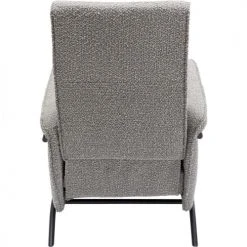 Kare Design Fauteuils Fauteuil Inclinable Gris Et Acier Noir -Fauteuils Shop fauteuil inclinable gris et acier noir 3