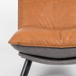 Zuiver Fauteuils Fauteuil Lounge En Cuir Marron -Fauteuils Shop fauteuil lounge en cuir marron 3