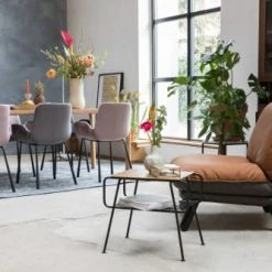 Zuiver Fauteuils Fauteuil Lounge En Cuir Marron -Fauteuils Shop fauteuil lounge en cuir marron 4