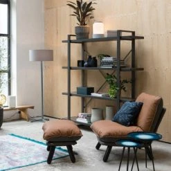 Zuiver Fauteuils Fauteuil Lounge En Cuir Marron -Fauteuils Shop fauteuil lounge en cuir marron 5