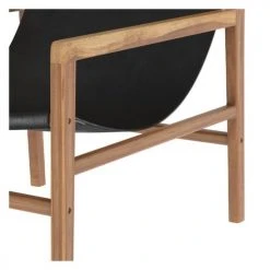 Rendez Vous Déco Fauteuils Fauteuil Lounge En Teck Et Cuir Noir 4 Rendez Vous Déco Fauteuils Fauteuil Lounge En Teck Et Cuir Noir -Fauteuils Shop fauteuil lounge en teck et cuir noir 4