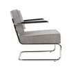 Zuiver Fauteuils Fauteuil Lounge En Tissu Cotelé Gris Froid
