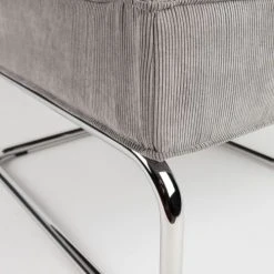 Zuiver Fauteuils Fauteuil Lounge En Tissu Cotelé Gris Froid -Fauteuils Shop fauteuil lounge en tissu cotele gris froid 5